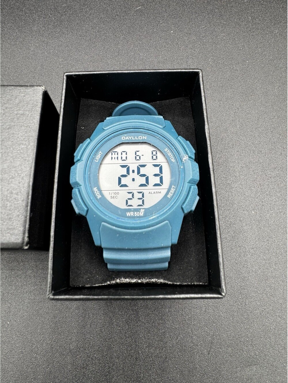 DAYLLON Digital Sport Watch Blue WR 50M Alarm Stopwatch New in Box